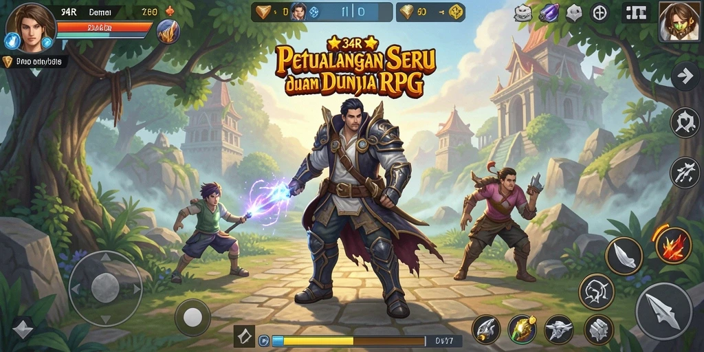 Tampilan gameplay 34R yang menakjubkan di dunia RPG.