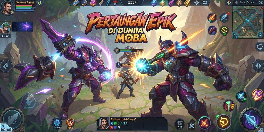 Tangkapan layar menarik dari gameplay seru 555F di MOBA.
