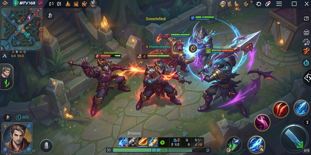 Gameplay BTV168 yang intens dan menarik dalam pertempuran MOBA.