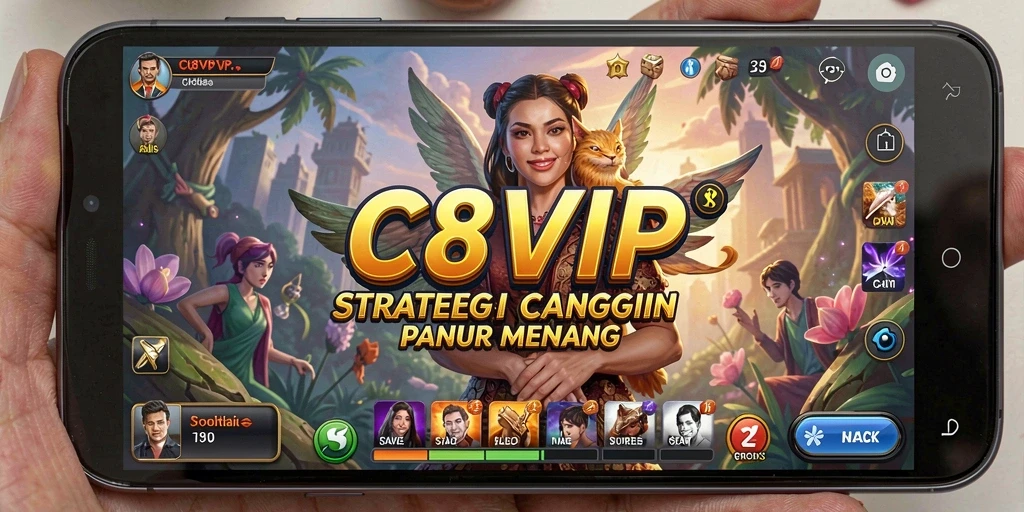 Screenshot utama C8VIP menampilkan aksi pertempuran strategi yang mendebarkan.