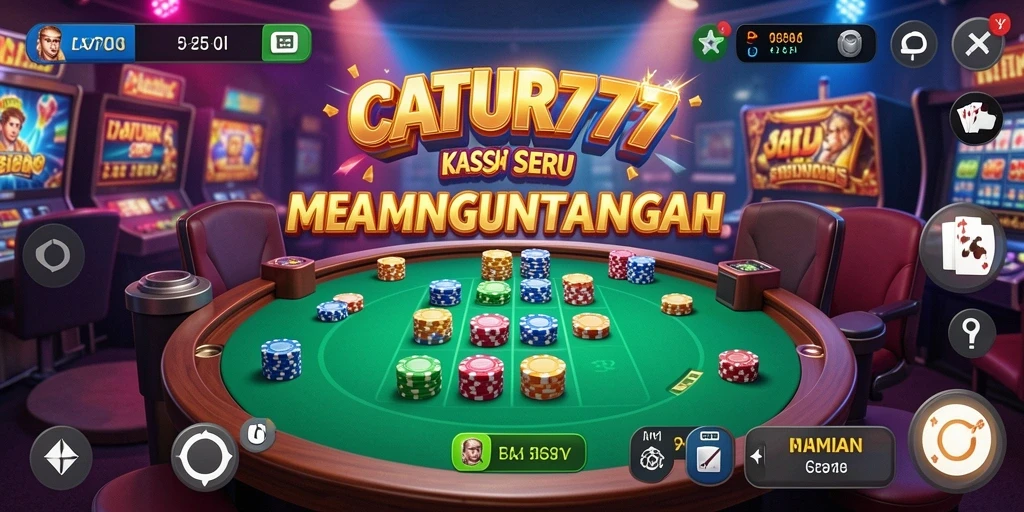 Screenshot gameplay CATUR777 dengan suasana Kasino yang menegangkan.