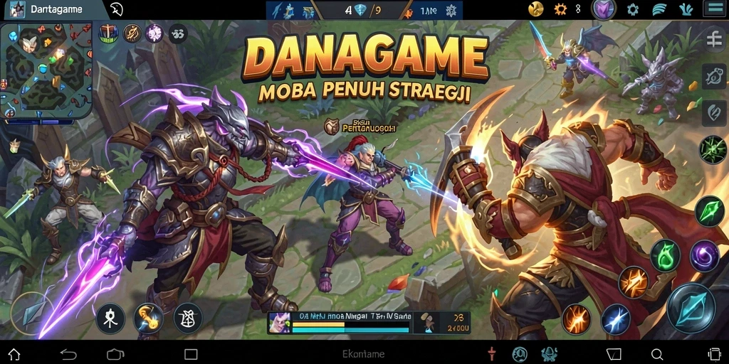 Gameplay seru dan taktis dalam DANAGAME MOBA.