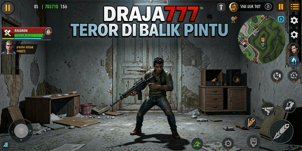 Screenshot menunjukkan momen ketegangan dalam gameplay DRAJA777.