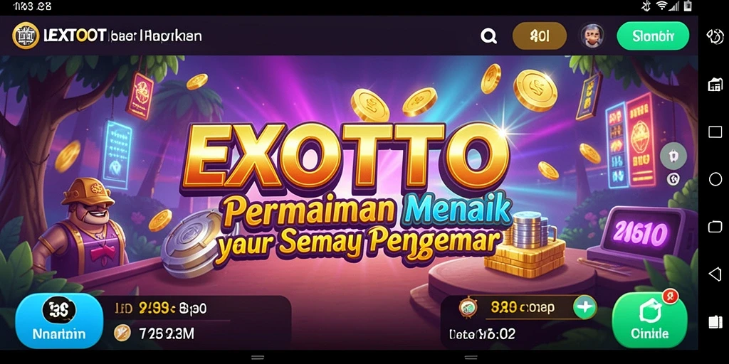 Tampilan menarik dari gameplay slot EXOTOTO yang penuh warna.