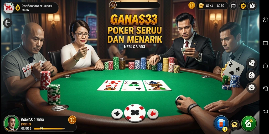 Tampilan gameplay Poker yang mendebarkan dan seru.