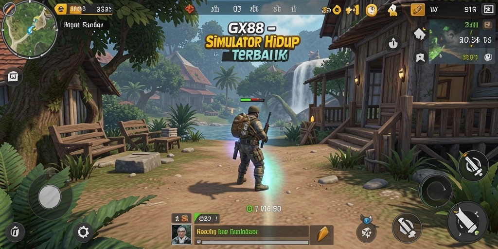 Tangkapan layar menunjukkan gameplay GX88 dengan variasi pilihan karakter.