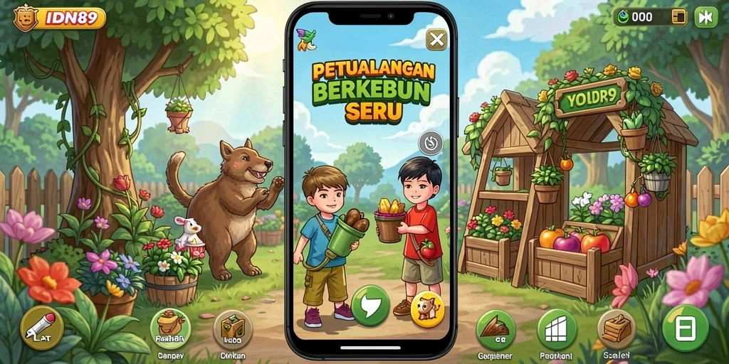 Tampilan gameplay yang menarik di IDN89 dengan aktivitas pertanian yang seru.