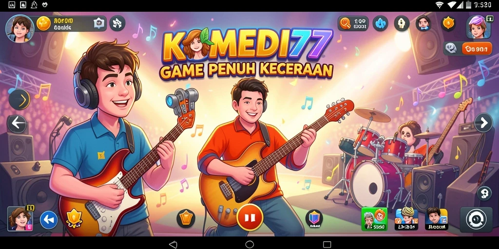 Tampilan gameplay KOMEDI77 yang seru dan interaktif dalam musik.