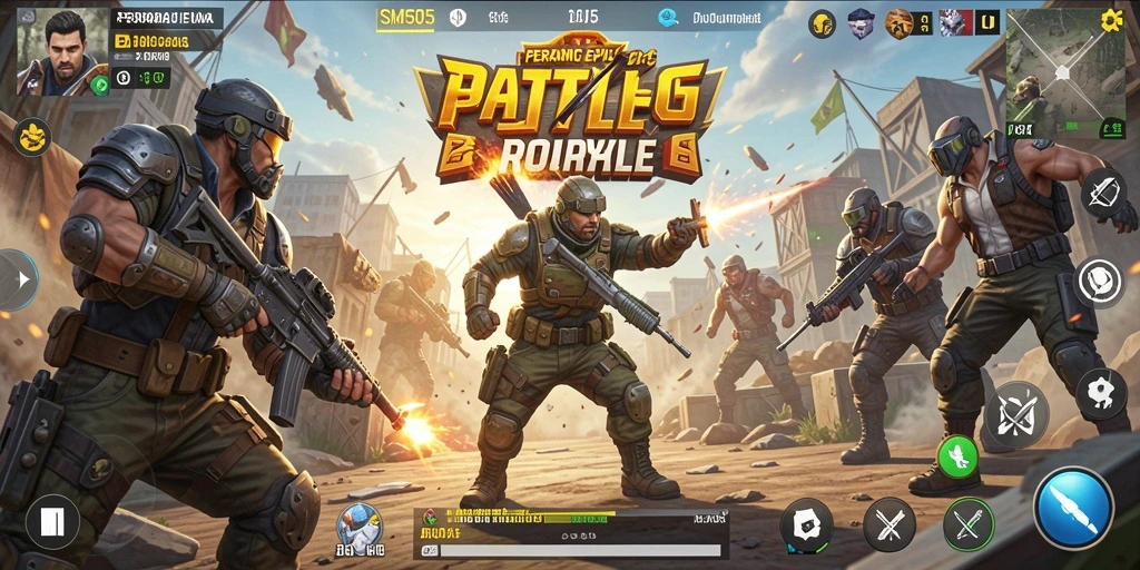 Tangkapan layar gameplay SM605 dalam pertempuran Battle Royale.