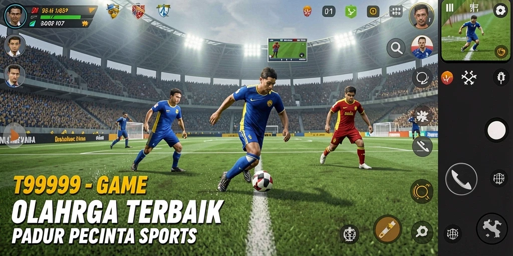 Tampilan gameplay T9999 menampilkan pertandingan olahraga yang mendebarkan.