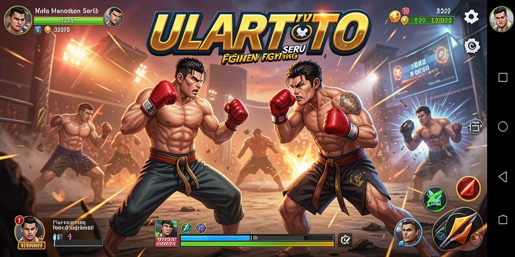 Screenshot ULARTOTO menampilkan aksi intens pertarungan karakter.