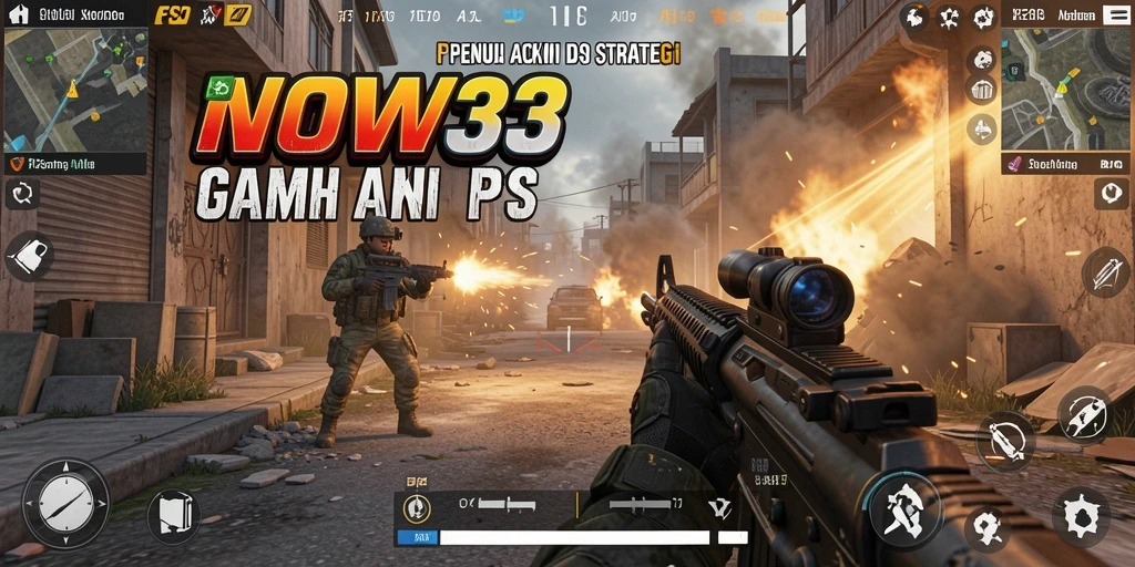 Screenshot gameplay WOW33 yang mendebarkan dengan aksi tembak-menembak intens.